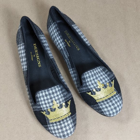 Deesigns by Dee Ocleppo Black & Grey Houndstooth Women's Loafer Flats 8M - Picture 13 of 16
